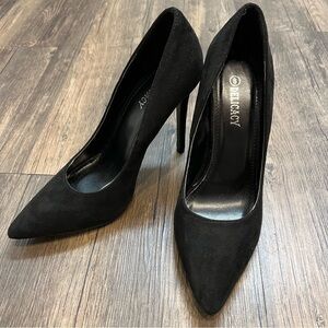 Women’s Black Patent Suede High Heels Pumps Size 8